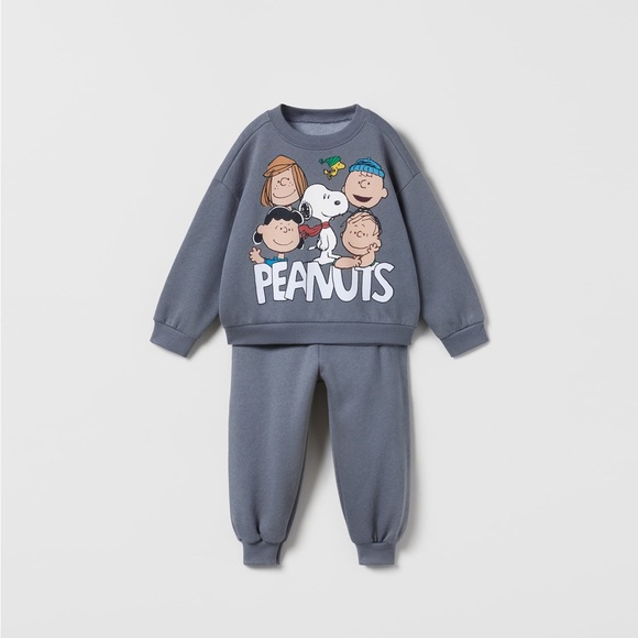 Zara baby Snoopy Peanut set - 2 pieces sweatshirt & sweatpants NWT - Picture 1 of 3